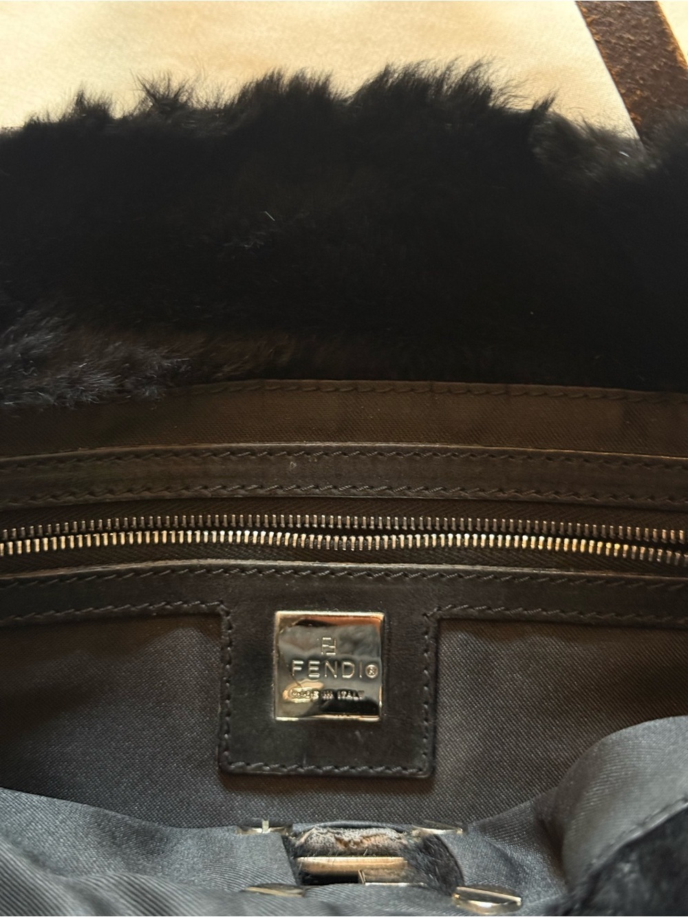 FENDI | Black Small Tote Bag with Silver Logo - Picture 10 of 11